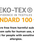 OEKO-TEX Standard 100 certification badge for SCR Sportswear, safe and non-toxic materials