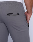 close-up of big and tall men’s athletic pants showing secure back zipper pocket