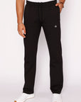 SCR sportswear men's straight leg athletic pants with 70% cotton, cozy relaxed fit, modern high-end design, front zip pockets, and secure back zipper pocket