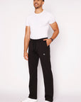 Men wearing black straight leg athletic pants in a relaxed, comfortable fit suitable for everyday and active use - SCR Sportswear