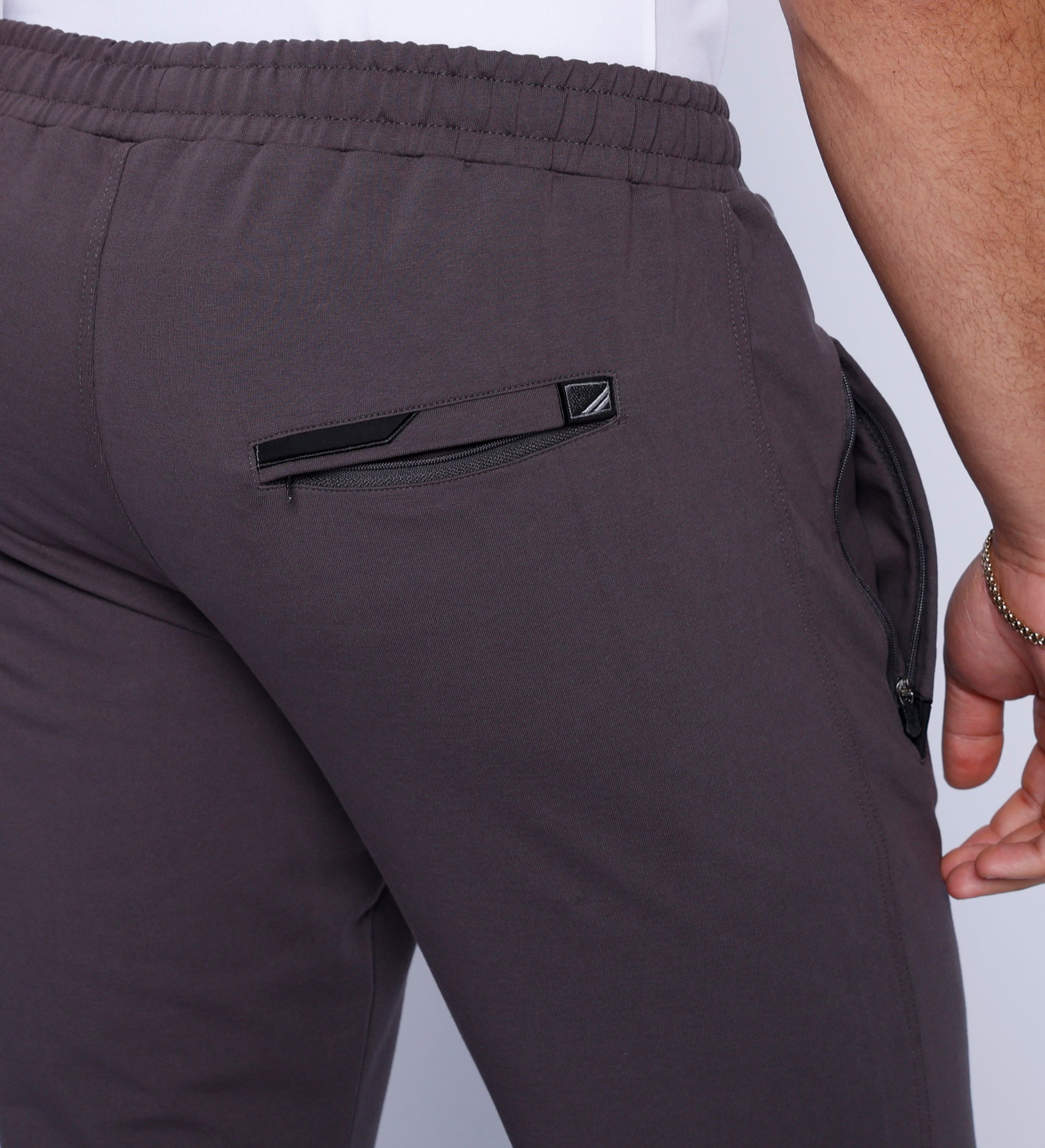 close-up of big and tall men’s lounge pants showing back pocket stitching