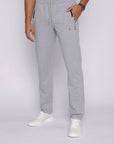 big and tall men’s light grey heather athletic pants with long inseam and tapered athletic fit