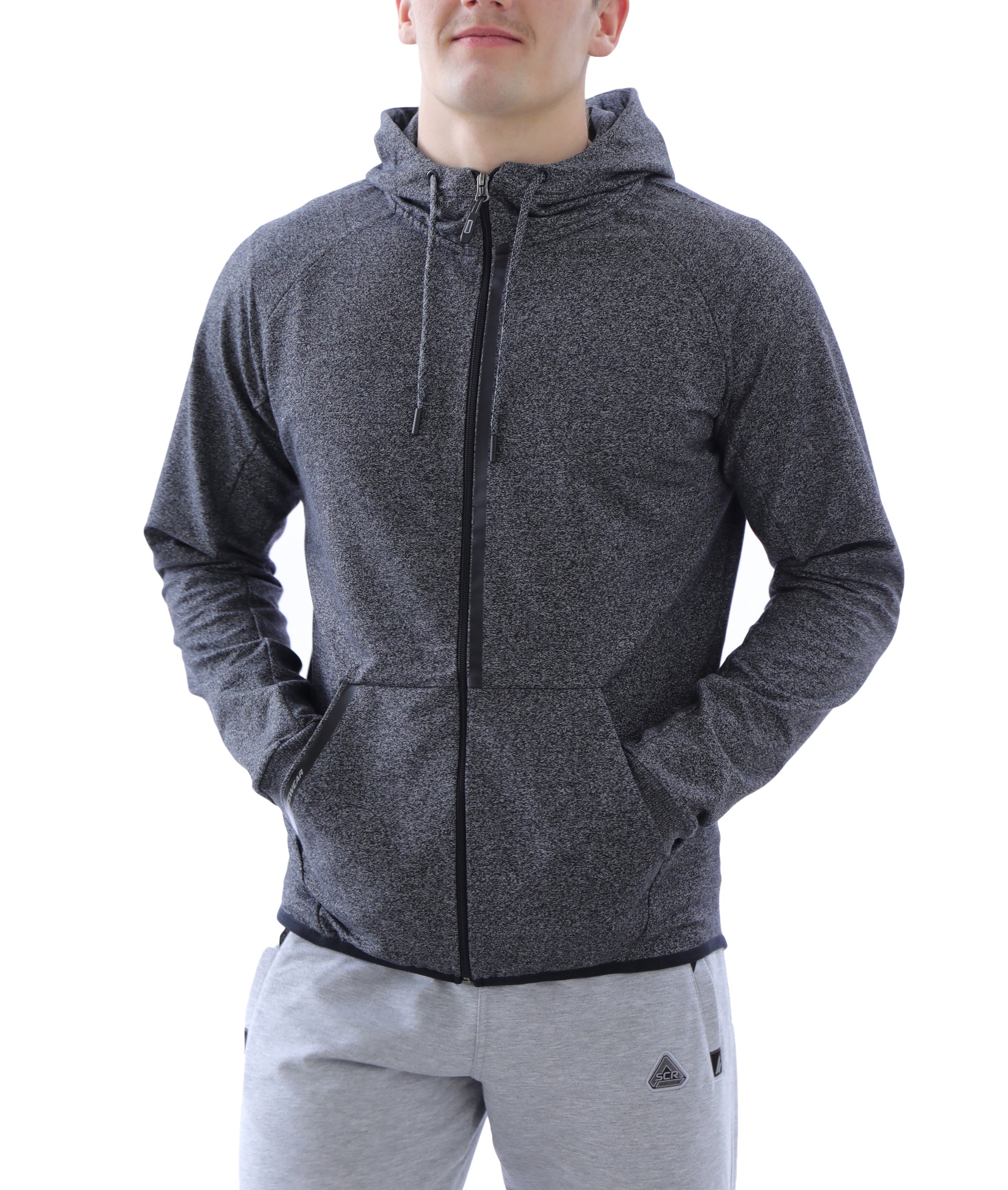 SCR men's athletic-casual Hoodie Heather Gray