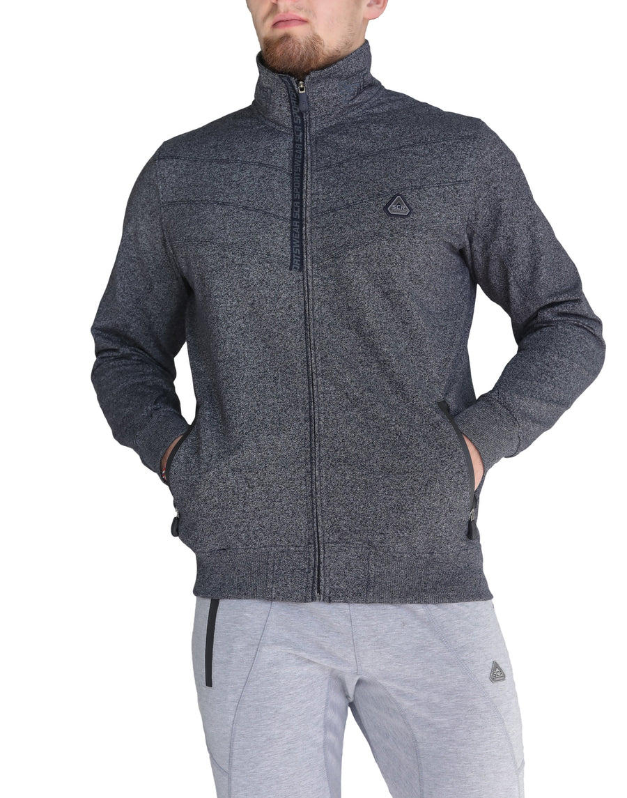 zip up sweatshirt: "heather grey zip-up sweatshirt with front pockets