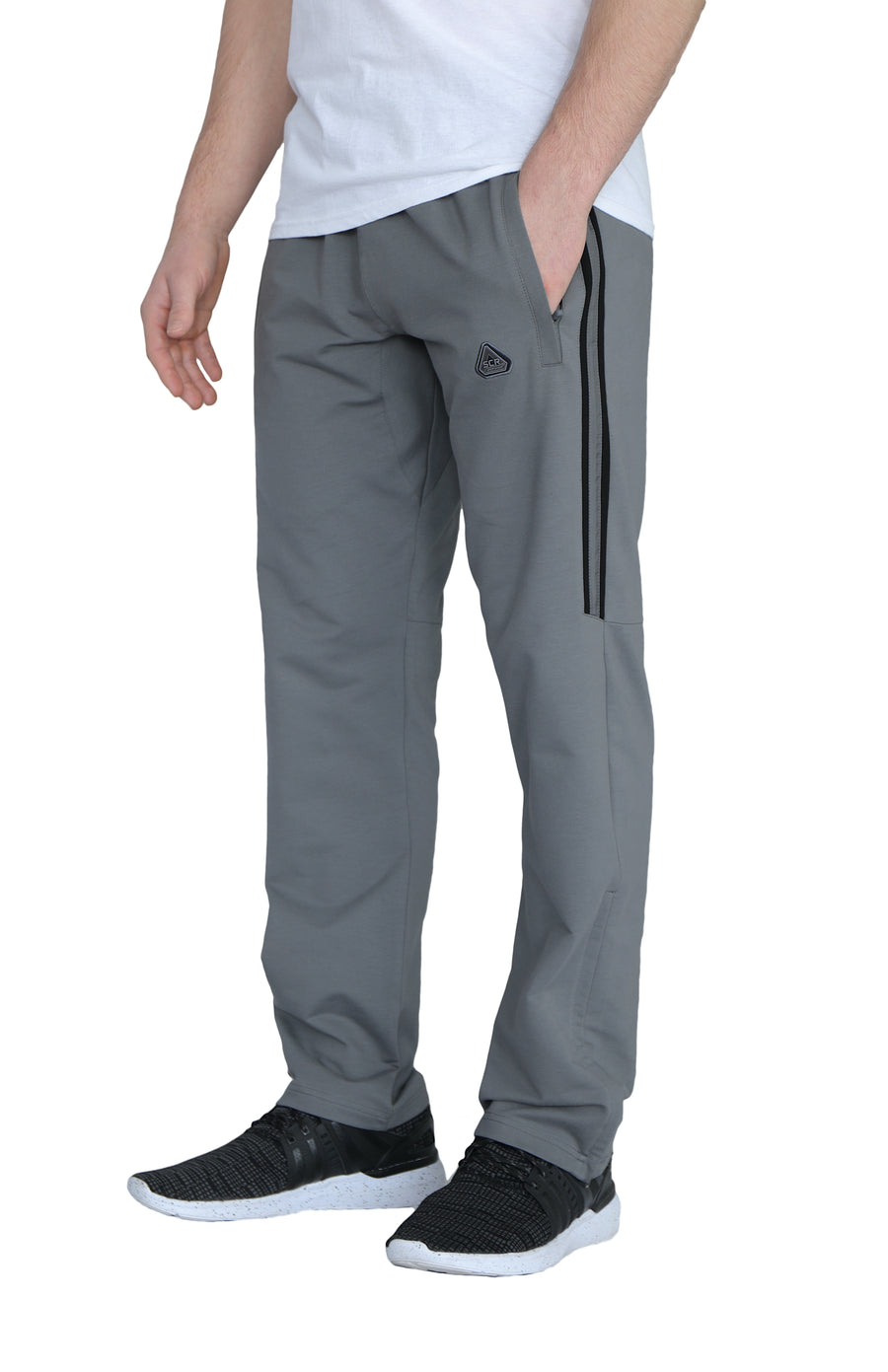 SCR SPORTSWEAR S-4X 30/32/34/36/38 Long Inseam Men's Sweatpants Workout  Athletic Running Sweats Lounge Pants Zipper Pockets, Straight/Heather Grey