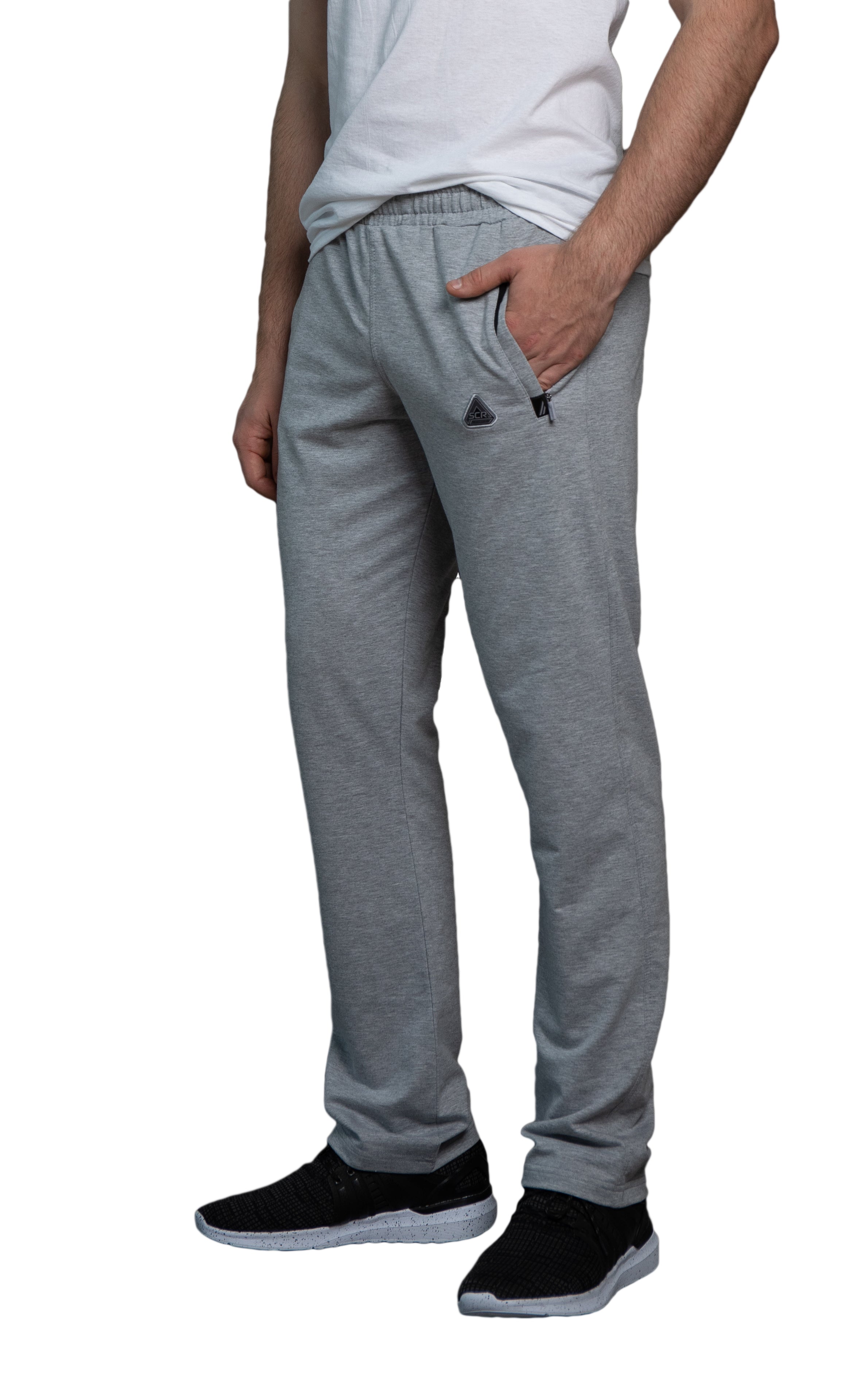 SCR Sportswear Men's sweatpants-Straight [434,SLIM Tall, 6'2-6'11] Large(33-35Waist) / 34 / Light Grey Heather | SCR Sportswear