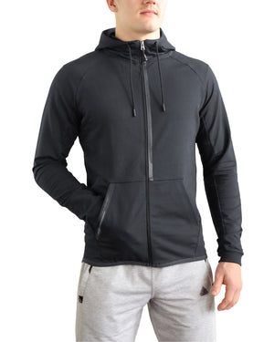 SCR men's athletic-casual Hoodie Black