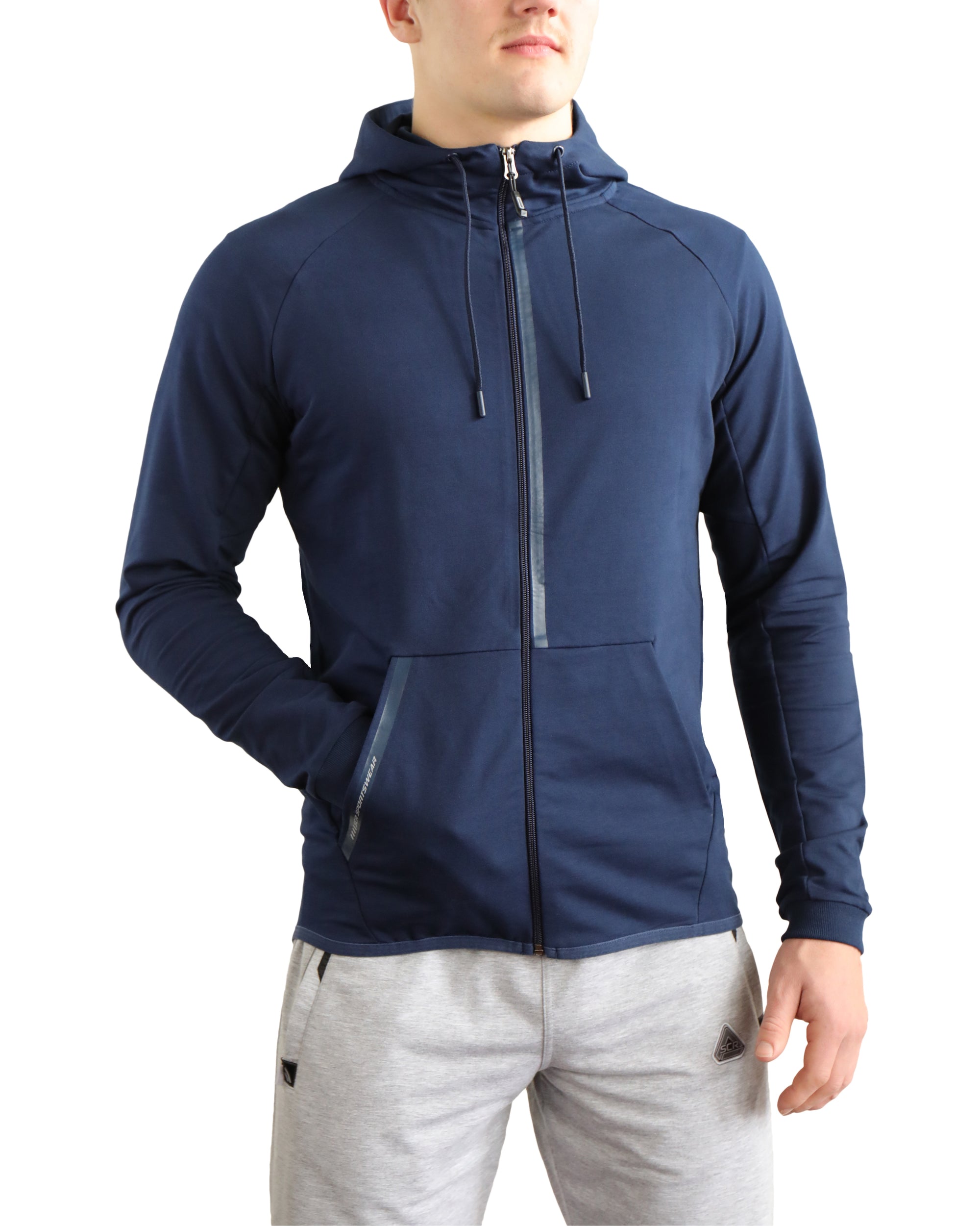  SCR men's athletic-casual Hoodie Navy