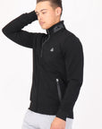 sweat shirts: "Man wearing black sweatshirt with white logo