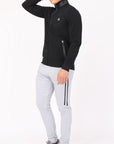 zip up sweatshirt: "Black zip-up sweatshirt with front pockets